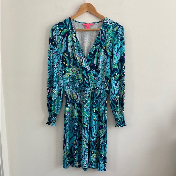 Lilly Pulitzer Dresses & Skirts - Lilly Pulitzer Vibrant Blue Patterned Dress XS